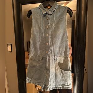 Sleeveless Denim Romper